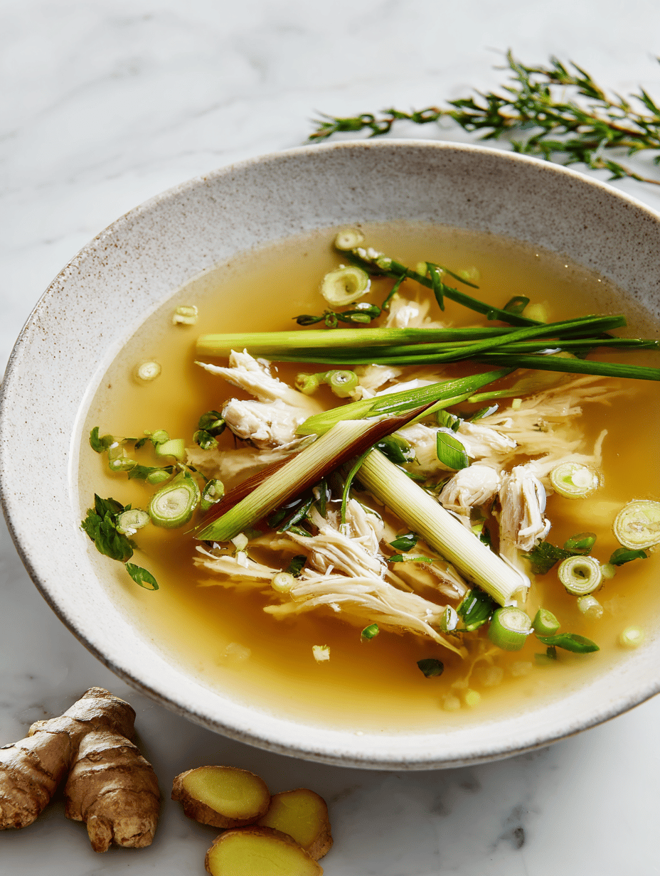 A Cozy Chicken Soup with a Twist: Lemongrass and Ginger Infusion