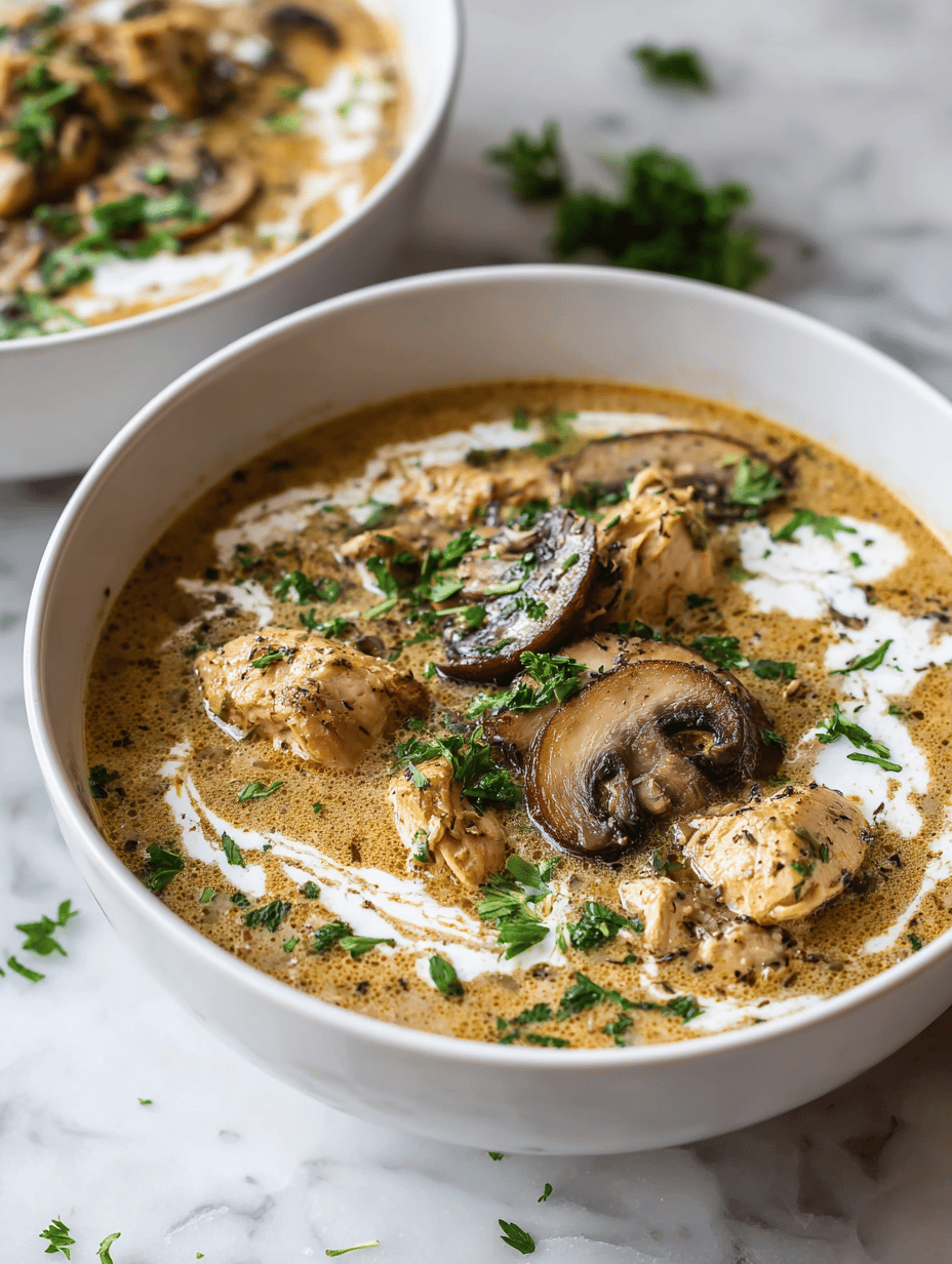 creamy mushroom chicken soup recipe